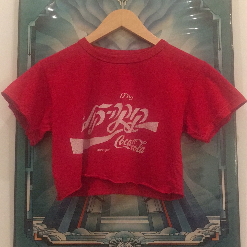 Vintage Hebrew Coca Cola crop tshirt